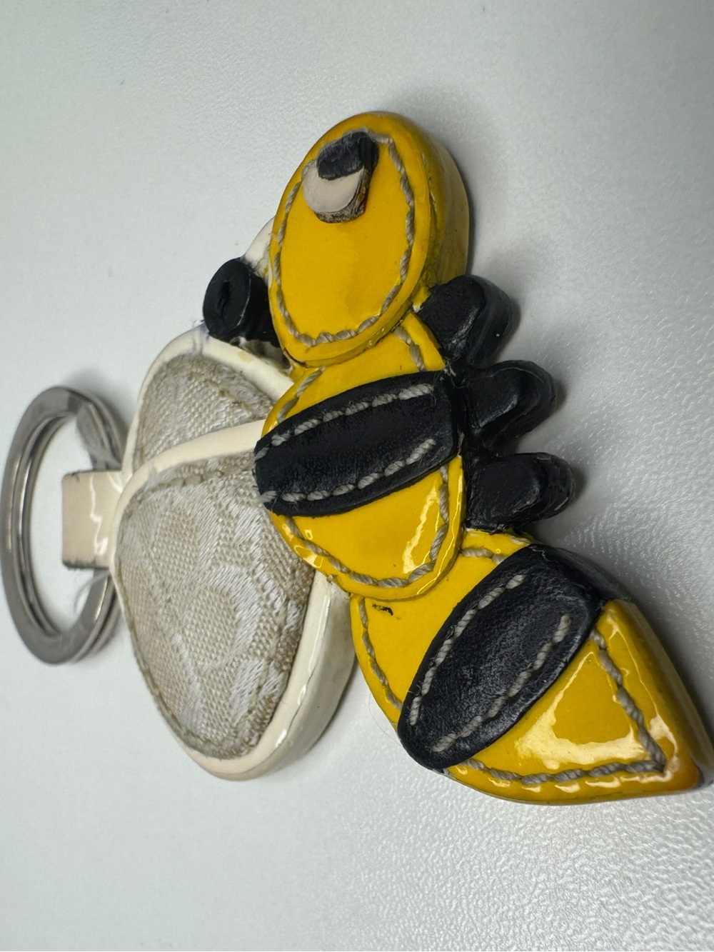 Coach Y2K Patent Leather Bumblebee Bumble Bee Fob Keychain - Picture 7 of 13